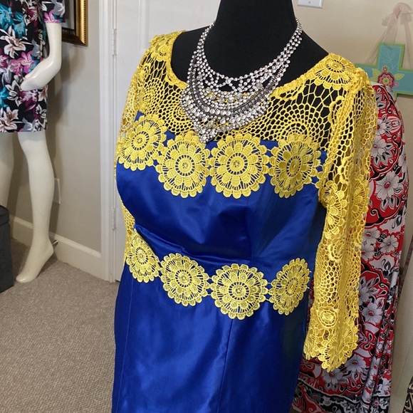Wedding attire is perfect in royal blue and yellow! - Picture 3 of 13